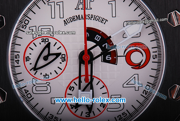 Audemars Piguet Royal Oak Alinghi Chronograph Quartz Movement PVD Bezel with White Dial - Click Image to Close